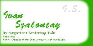 ivan szalontay business card